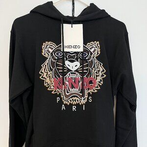 Kenzo Women's Tiger Logo Hoodie Sweatshirt size S NWT black/pink NWT Kenzo